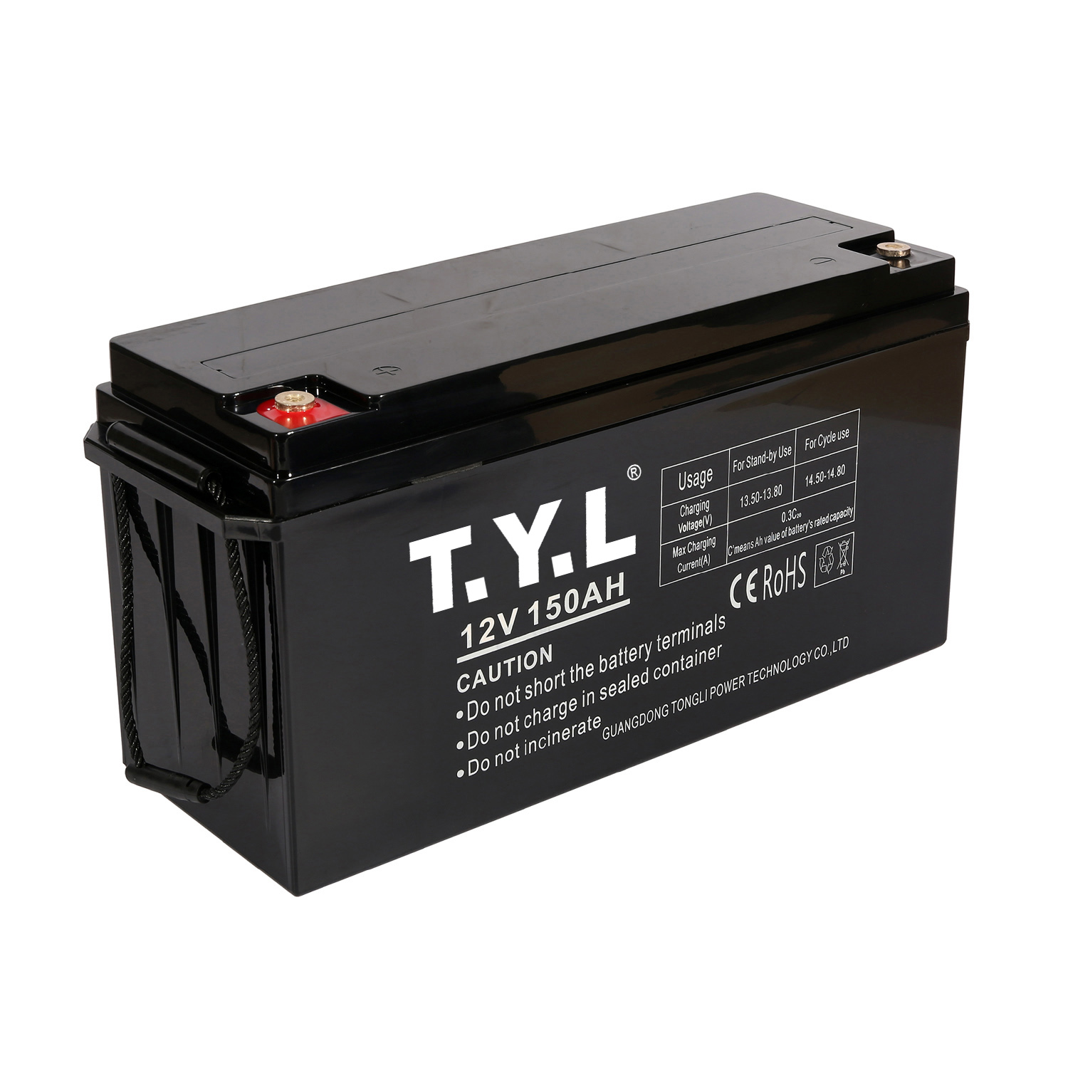 Batería de almacenamiento de productos químicos 12V130AH con terminales para sistemas eléctricos