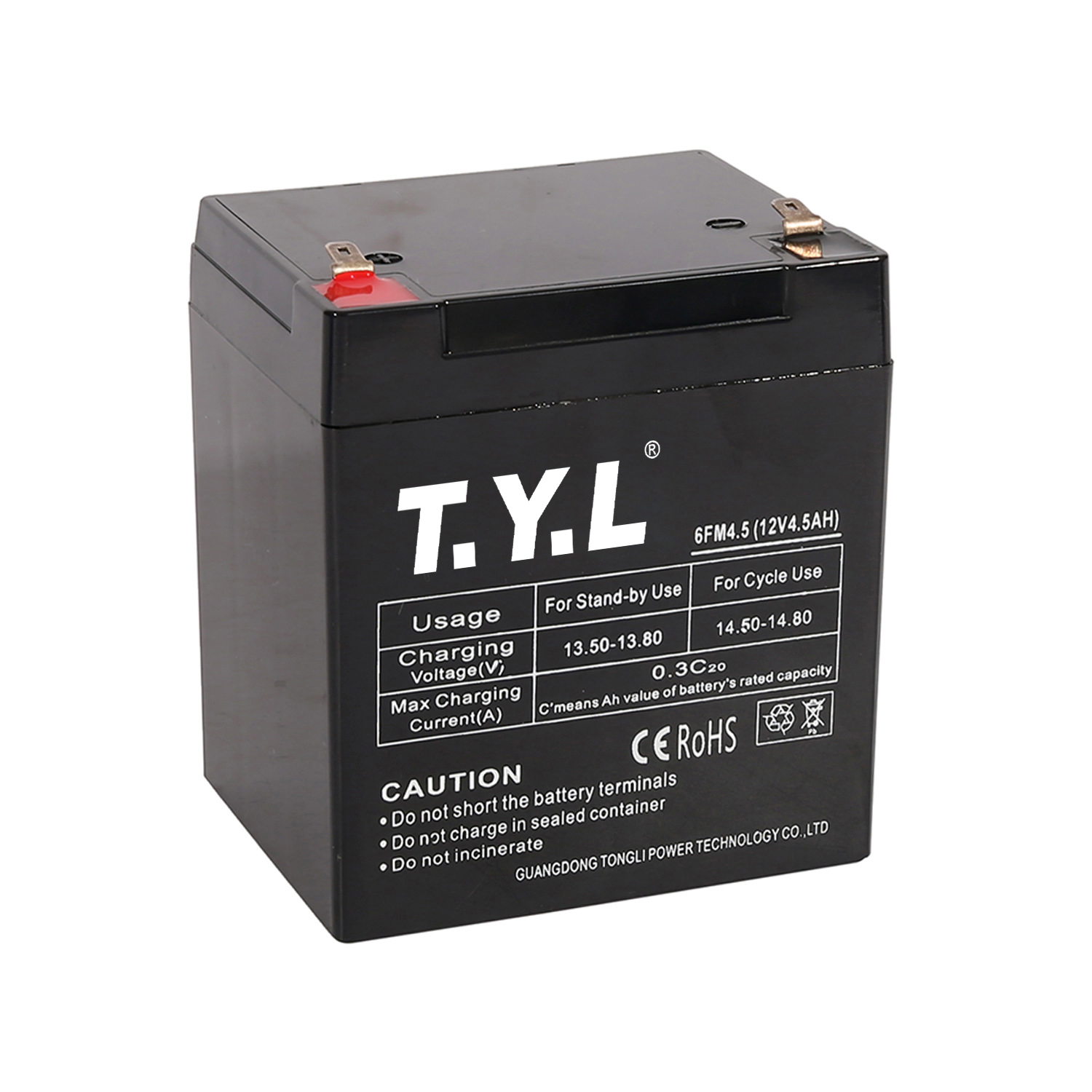 Batería de almacenamiento de productos químicos rectangular 12V4AH 